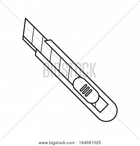 cutter knife packing box outline vector illustration eps 10