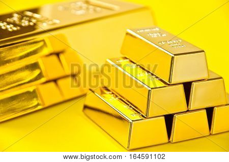 Gold bars background, Financial, business investment concept