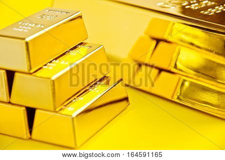 Gold bars background, Financial, business investment concept
