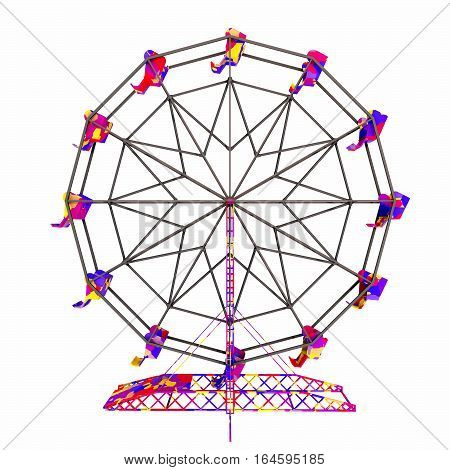 Computer generated 3D illustration with a ferris wheel isolated on white background