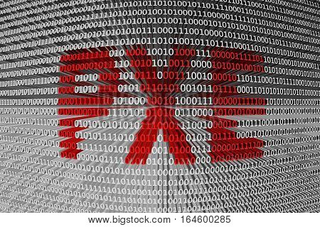 PXE presented in the form of binary code 3d illustration