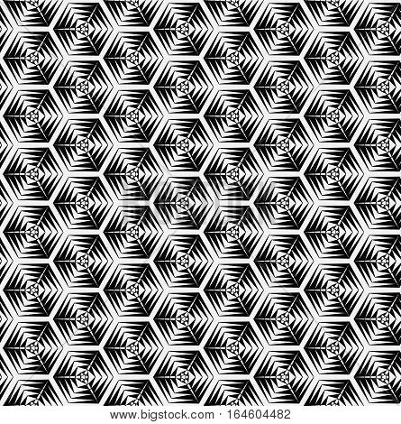 Abstract geometry black and white hipster fashion pillow hexagon pattern