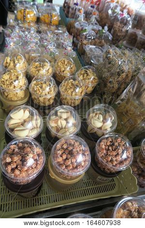 Homemade candies cookies ans pastries at the market