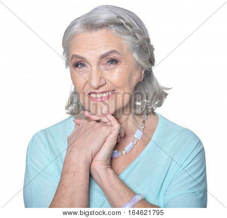Portrait of a beautiful mature woman, close up