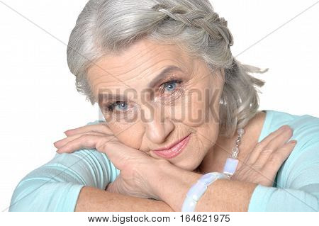 Portrait of a beautiful mature woman, close up