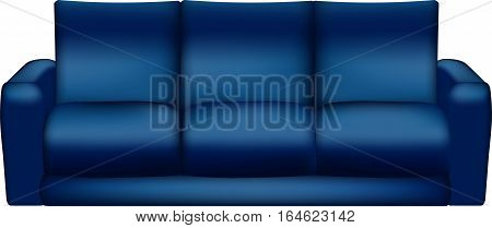 Isolated Blue sofa oo white background - Vector Illustration