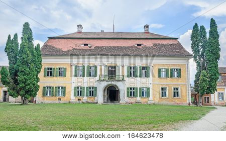 Sibiu, Romania - August 10, 2016: The Old Palace Brukenthal Avrig.
