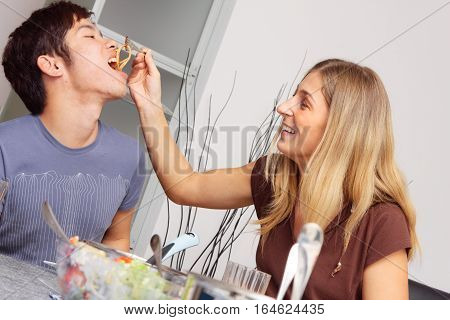 friends having a small party at home