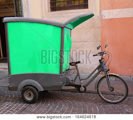 Vehicle With Pedals Like A Bicycle Of A Express Courier For Deli
