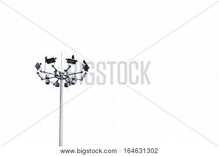 Light poles and street lights isolated on white.
