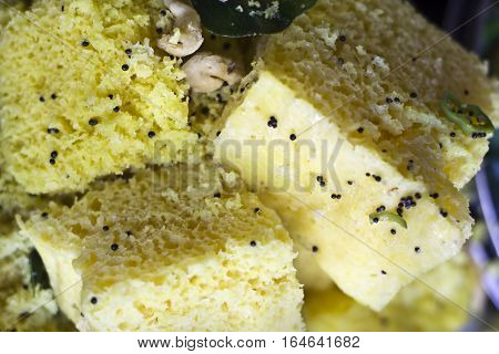 Khaman Dhokla : A traditional Gujarati snacks.