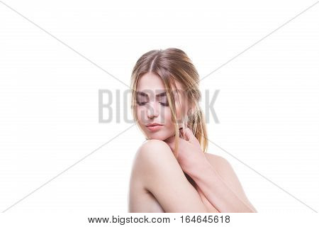high key style shot model in studio