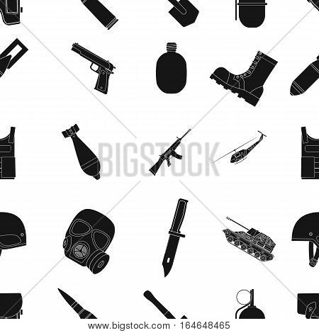 Military and army pattern icons in black design. Big collection of military and army vector symbol stock illustration