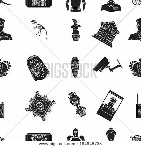 Museum pattern icons in black style. Big collection of museum vector symbol stock