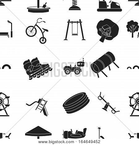 Play garden pattern icons in black style. Big collection of play garden vector symbol stock