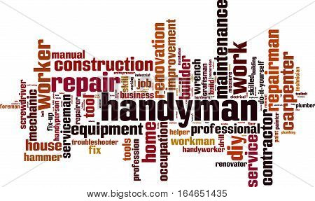 Handyman word cloud concept. Vector illustration on white