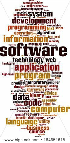 Software word cloud concept. Vector illustration on white