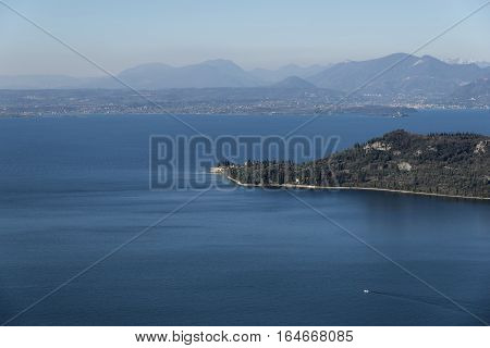 Punta San Vigilio from Rocca del Garda - Garda lake - Italy