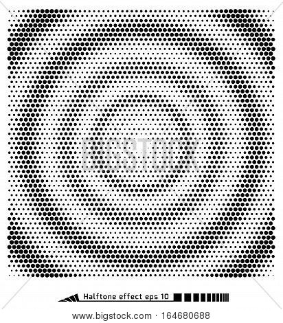 Vector. Halftone Pattern Effect. No Gradient. Spiral