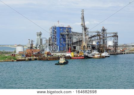 THE PORT OF CAUCASUS RUSSIA - JUNE 01. 2014: Servopohony terminal in the port