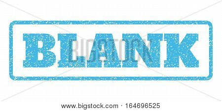 Light Blue rubber seal stamp with Blank text. Vector caption inside rounded rectangular banner. Grunge design and unclean texture for watermark labels. Horisontal sticker on a white background.