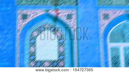 In Iran  And Old Antique Mosque    Minaret