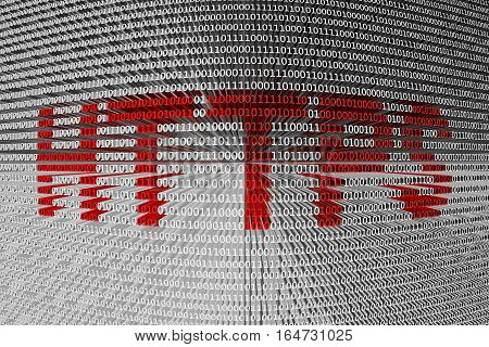 HTTPS as a binary code 3D illustration