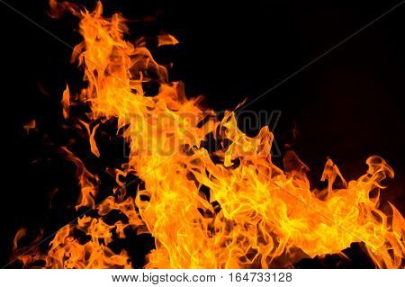 Fire flames isolated background. Power and energy concept