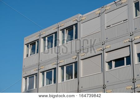 stacked housing containers - grey container offices