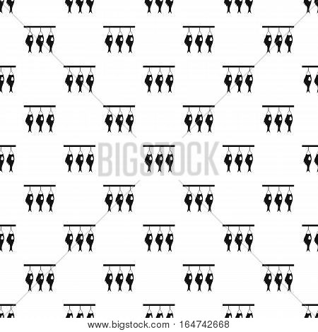 Stockfish hanging on a rope pattern. Simple illustration of stockfish hanging on a rope vector pattern for web design