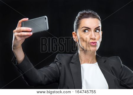Businesswoman Using Smartphone