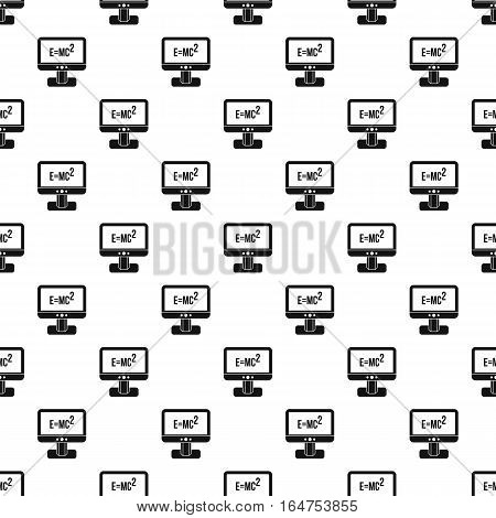 Computer monitor with the theory of Relativity formula pattern. Simple illustration of computer monitor with the theory of Relativity formula vector pattern for web