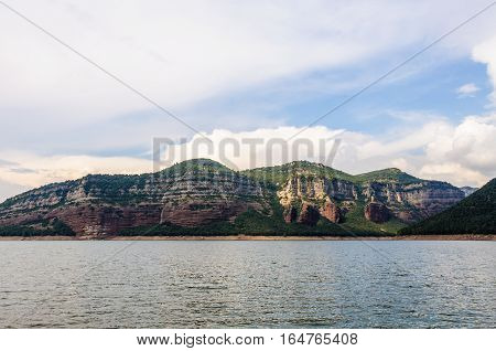 The Mountains Of Tavertet From Sau Reservoir, Spain
