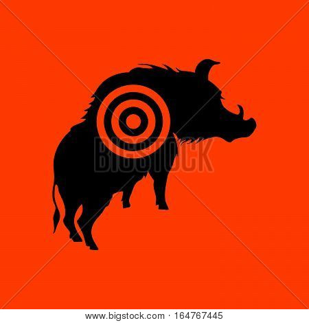 Boar Silhouette With Target Icon