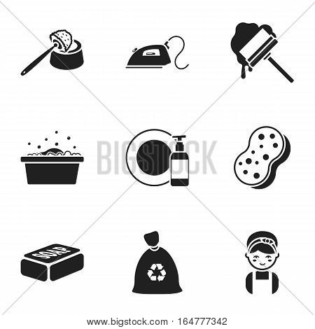 Cleaning set icons in black style. Big collection of cleaning vector symbol stock