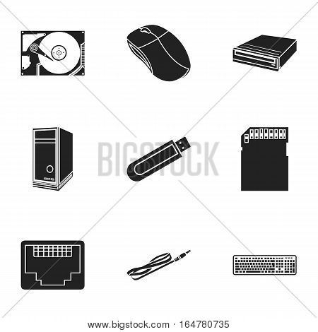 Personal computer set icons in black style. Big collection of personal computer vector symbol stock