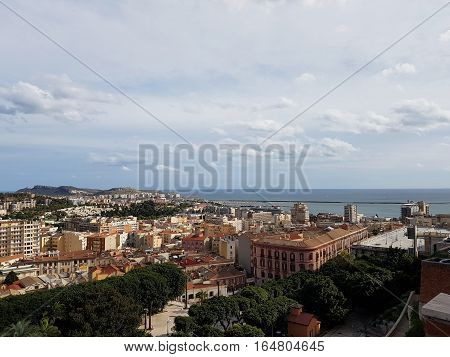 Panorama of Cagliari city, Sardinia, Mediterranean, Italy