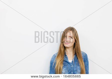 Beautiful Young Lady With Denim Jacket.