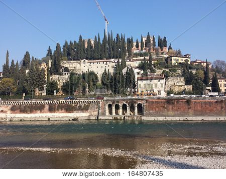 Torricelle and Adige in Verona city, Veneto, Italy