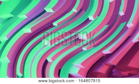 Abstract flow background. Wave lines. 3d vector illustration. Green and red. Web banner