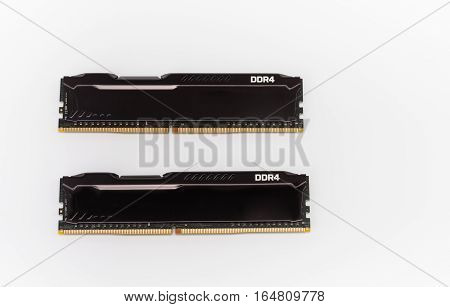 Ram Ddr4 Memory Modules On White Background