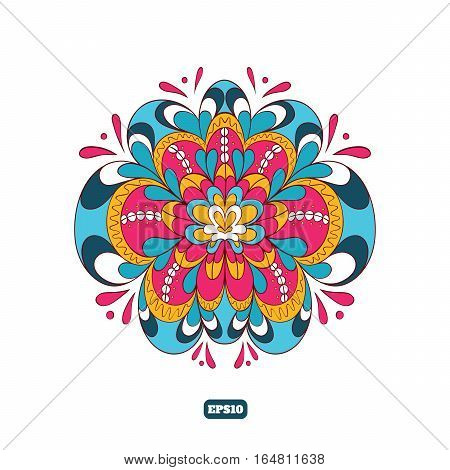 Beautiful Abstract Floral Pattern In Ethnic Style.