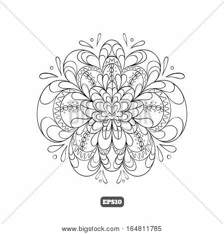 Black And White Image Of An Exotic Flower.