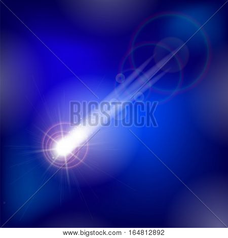 Shooting Stars on Nignt Sky. Meteor Shower. Meteors Falling