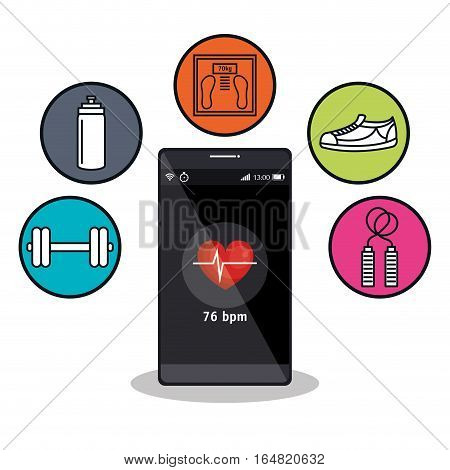 weareable technology with healthy lifestyle vector illustration design