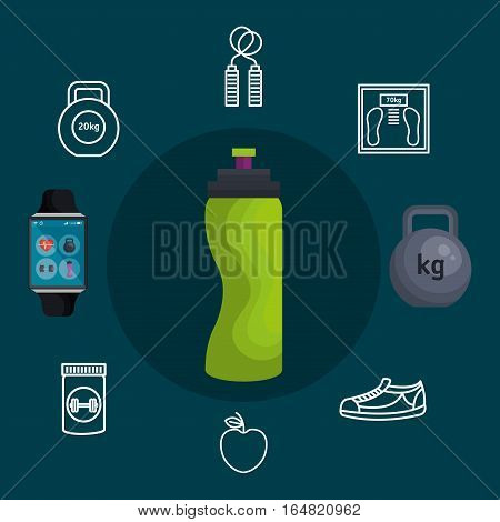 weareable technology with healthy lifestyle vector illustration design