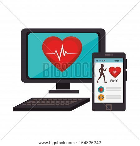 weareable technology with healthy lifestyle vector illustration design