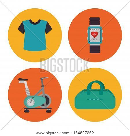 weareable technology with healthy lifestyle vector illustration design