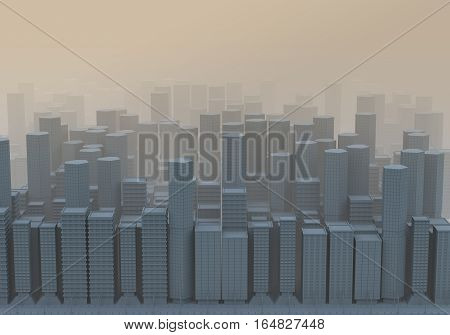 3D Computer graphic image expressing pollution, smog