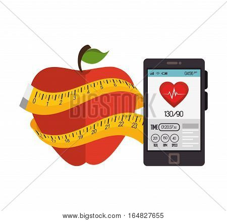 weareable technology with healthy lifestyle vector illustration design
